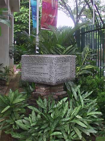 The Foundation Stone of the Monument in Tribute to the Early Founders of Singapore